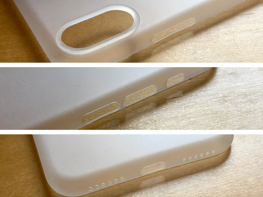 Die (passgenauen) Aussparungen des CellBee Ultra Slim Cases im Detail.